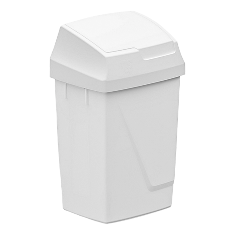 Cubo con tapa basculante blanco 50L