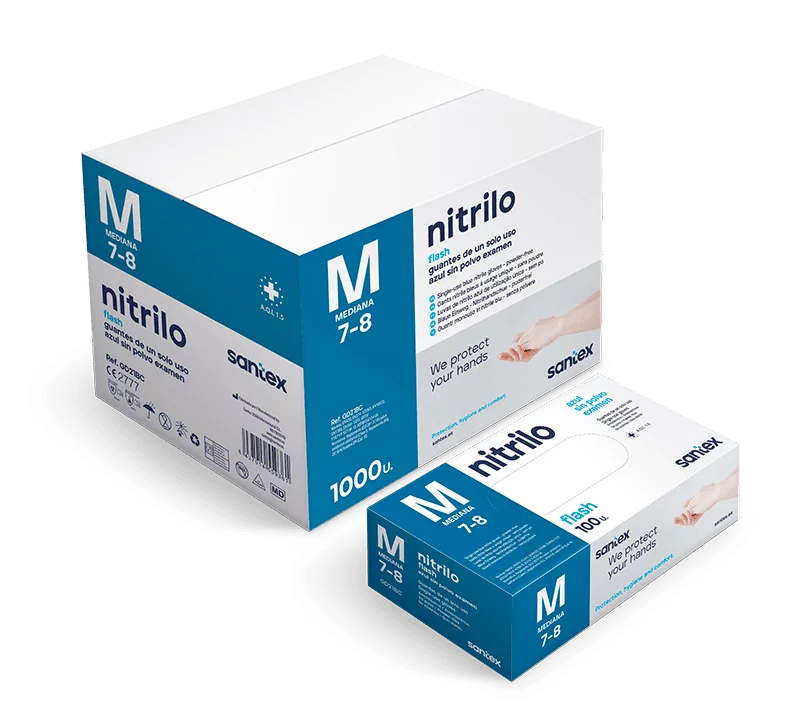 Luva Nitrilo Azul 4,5grs (100 Unid)