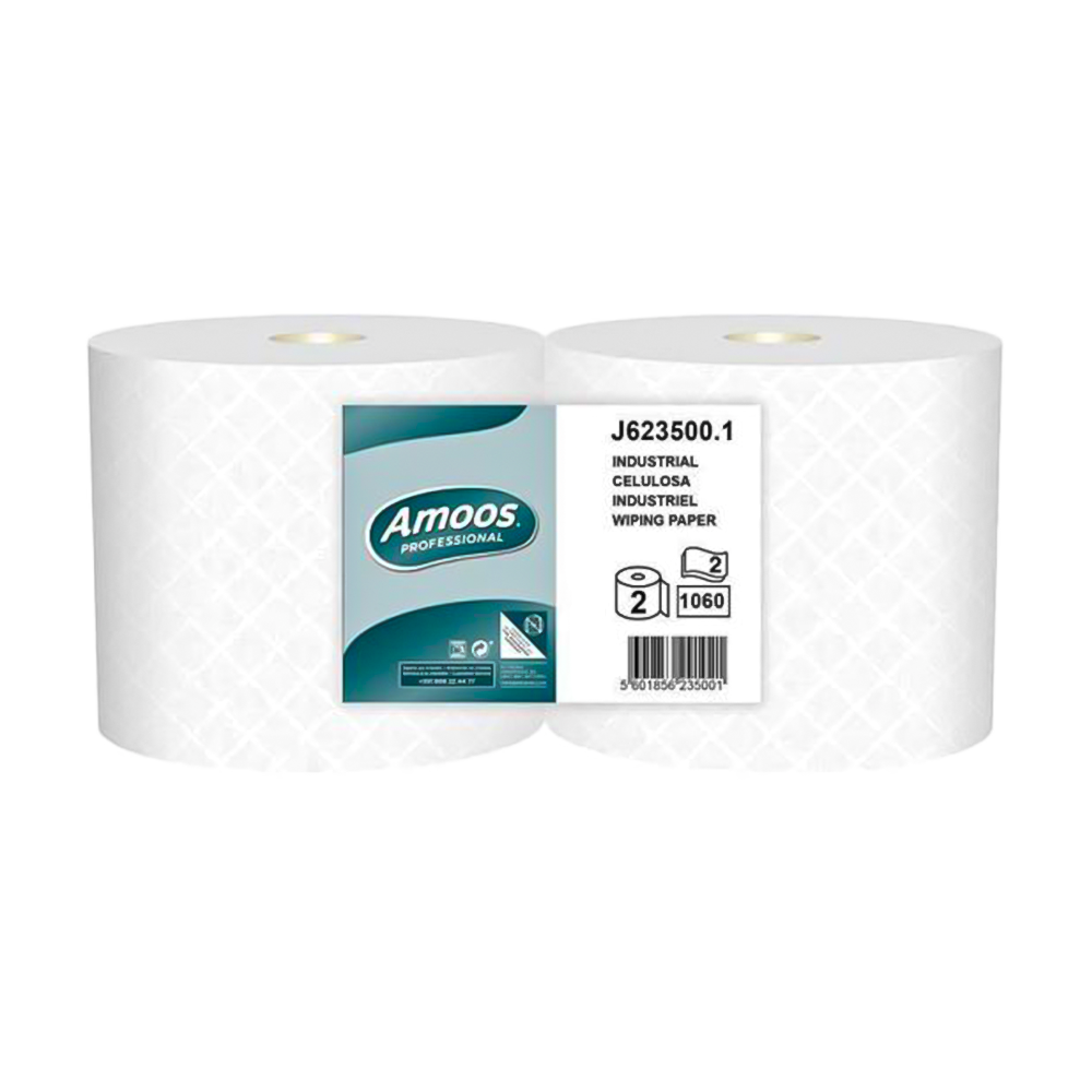 Rolo Papel Industrial, folha dupla, 350mts - Saco 2 rolos
